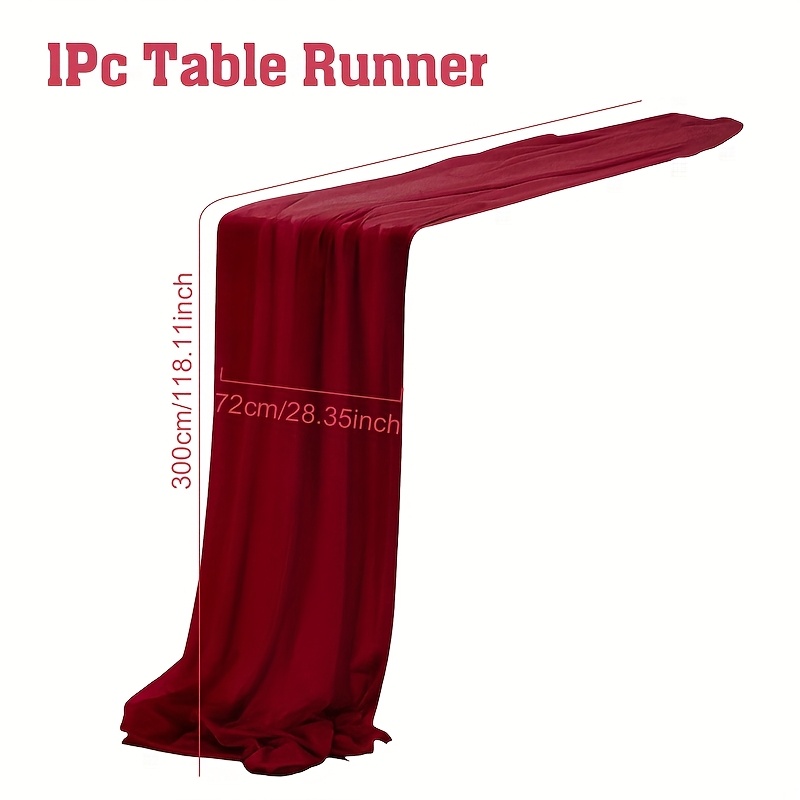 TEMU 1pc, Solid Wine Red Gauze Party Tablecloth, Elegant Wrinkle-resistant Mesh Table Runner, Table Decor For Dining Table, Christmas Home Decor,