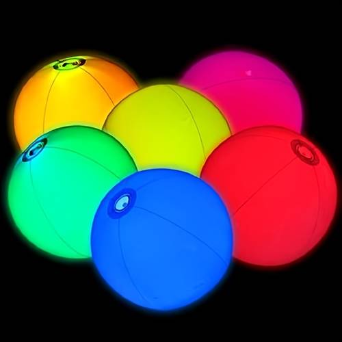 1 ball set 1pc 6 115cm glow stick 1pc 12 30 4cm beach ball fluorescent beach ball set glow in the soccer ball luminous ball set after removing the glow stick from the packaging