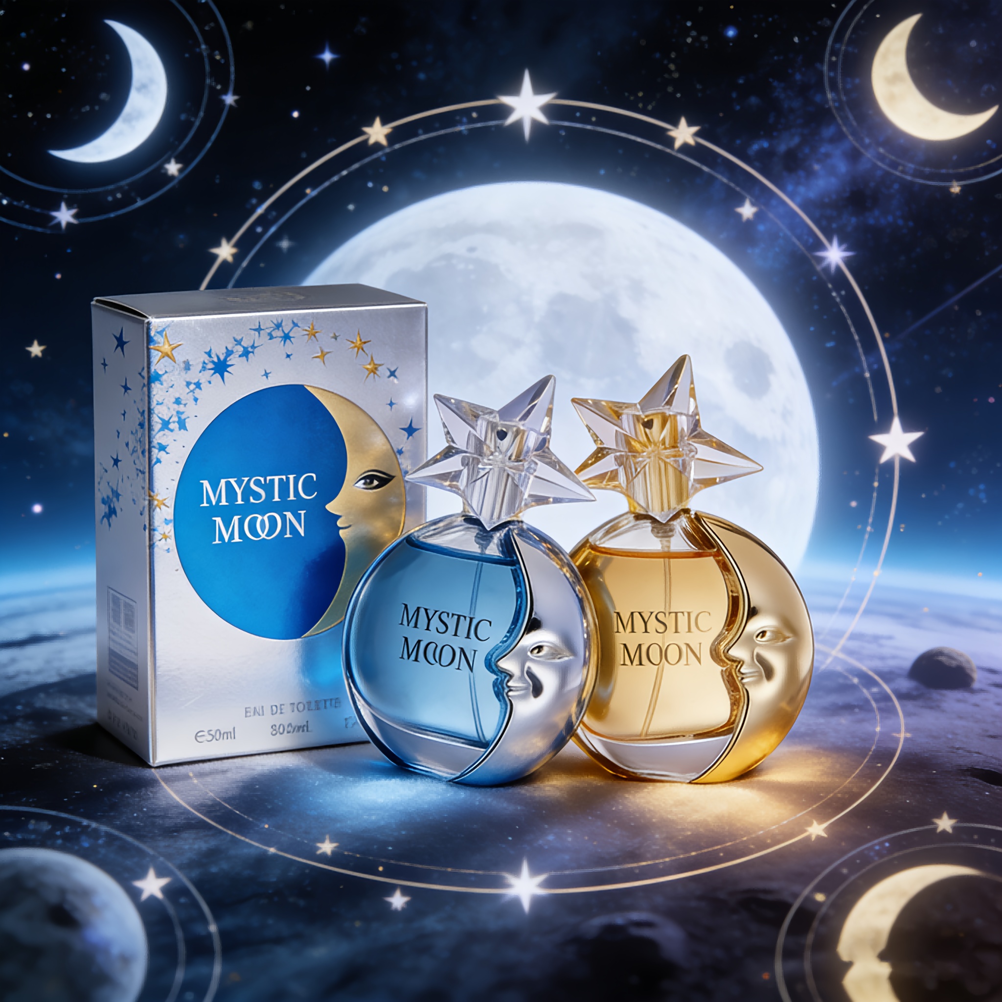 [ Perfume Set] Star Moon + Moon & Women's Eau De Parfum 100ml (50ml*2) | Fresh & Long-lasting, | Gifting | Hair
