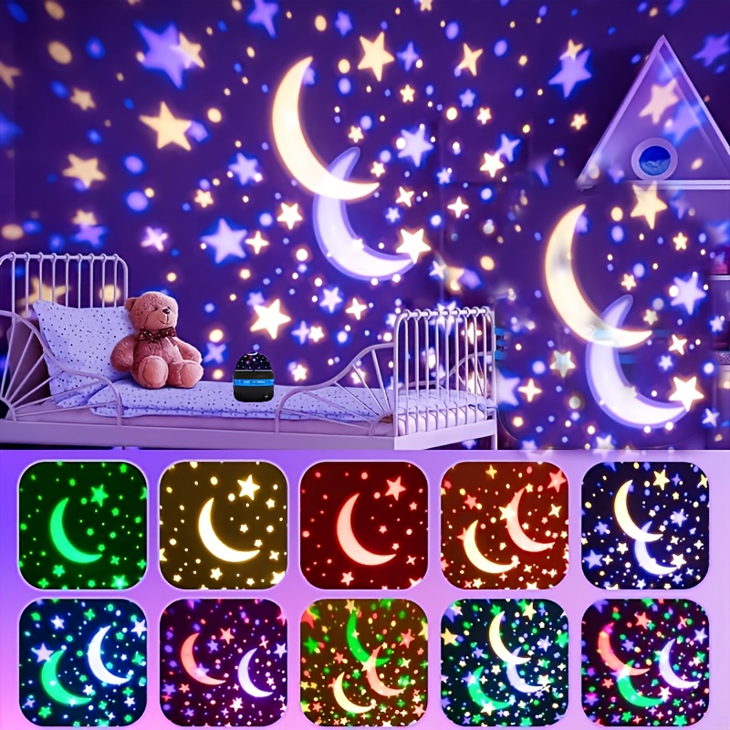 USB Night Light Projector, Atmosphere Light for Indoor Bedside, Bedroom, Birthday Gift, Christmas Holiday Light, Full Starry Sky Projection Light