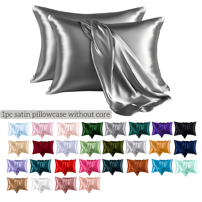 1pc Classic Color Soft And Comfortable Satin Pillowcase - Envelope Style - Beneficial for Skin And Hair