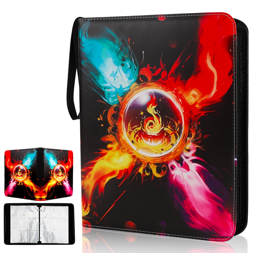 Image of Card Binder 4/9-pockets, 400/900 Pockets Card Holder With 50 Removable Sleeves, Trading Card Collector Zipper Album Holder