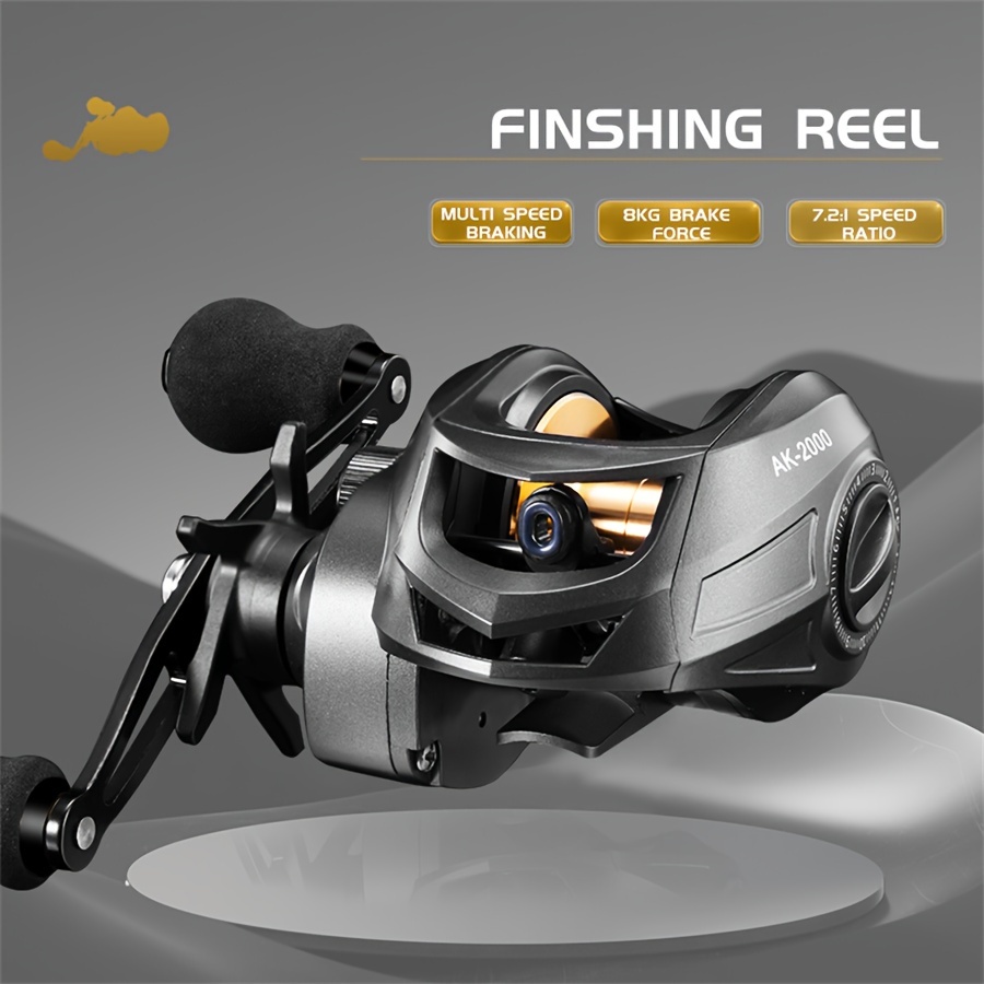 

High-speed 7.2:1 Gear Ratio Baitcasting Reel - Durable Nylon Body, Metal Line Spool For Freshwater & Saltwater Fishing, Long Cast And Reel
