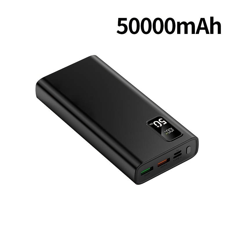 E-shop 50000mAh Powerbank, LED-Ladeanzeige, Type-C Schnellladung, Hochkapazitäts-Super-Schnellladegerät, geeignet für Handys/Samsung/-Geräte,