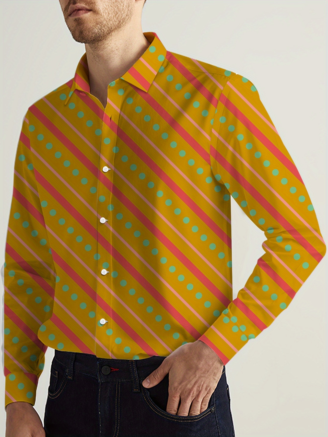 mode heren overhemden polyester blend regular fit overhemd Temu