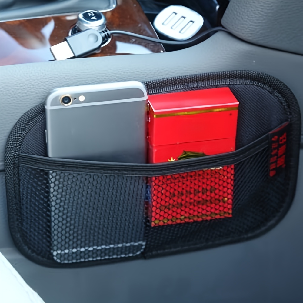 1pc Car Storage Mesh Pocket, Oxford Mesh Bag, Car Interior Phone Key Organizer, Storage Finishing