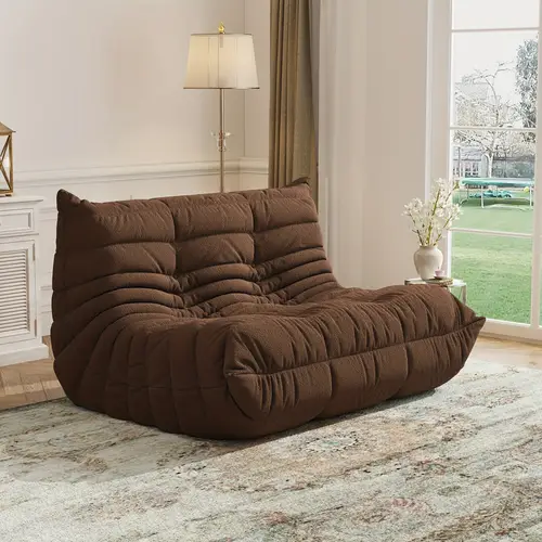 ergonomic memory foam bean bag chair lazy sofa oversized plush lounge chair with quilted design premium fabrics teddy velvet fur no assembly portable easy clean for living room bedroom balcony dorm office game room