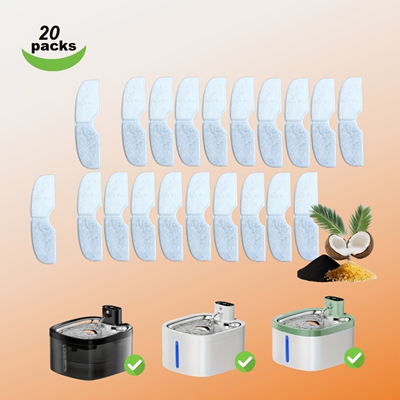 Image of 10pcs/20pcs Water Dispenser Filters | Separates Particles And Floating Hair, Water Quality For Improved Taste, Battery-free, Suitable For Cats/dogs