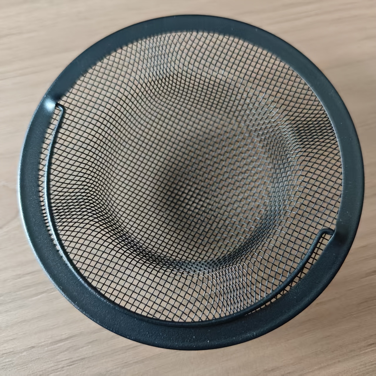 TEMU Stainless Steel Black Round Kitchen Sink Strainer - Fine Mesh Drain Basket, Easy To Clean, Suitable For Dishwashers And Sinks, Rust-resistant