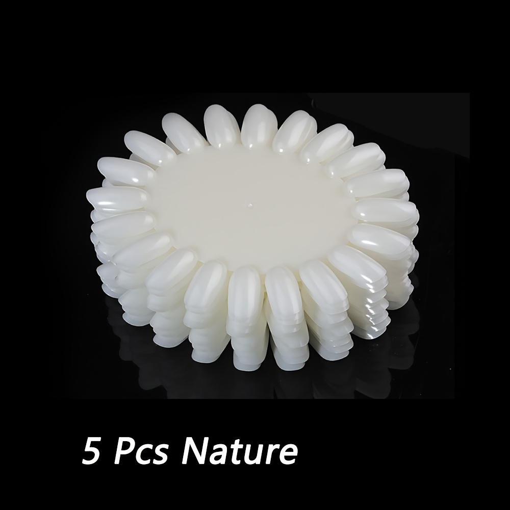 5pcs Reusable Elliptical Head Sunflower Oval Nail Practice Plate Set For Nail Art Practice, Color Display, Nail Art Showcase, And Nail Polish Mixing