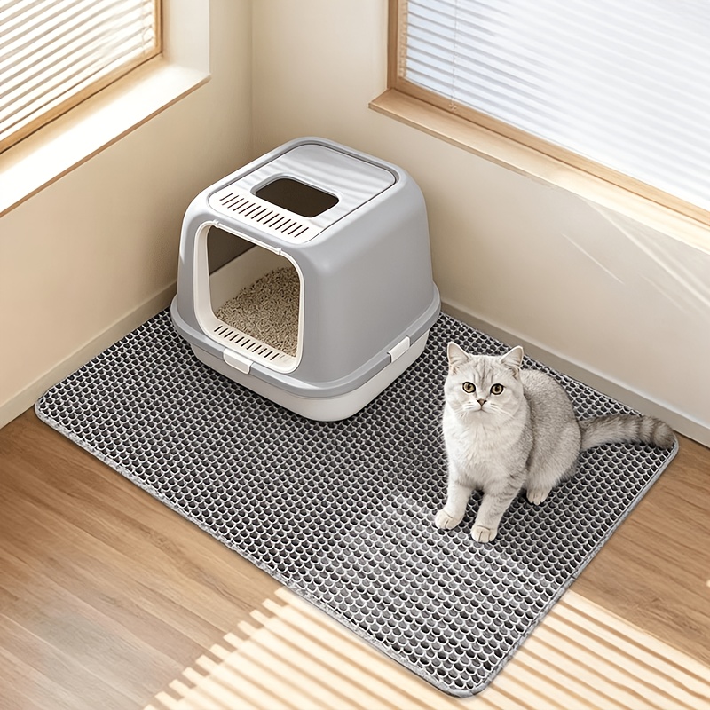 Extra Large Honeycomb Double-layer Litter Mat, Design, Washable Eva Material, Perforated Floor Mat, Easy To Clean, Perfect For Indoor Cats And Litter Boxes, Litter Mat | Mat |