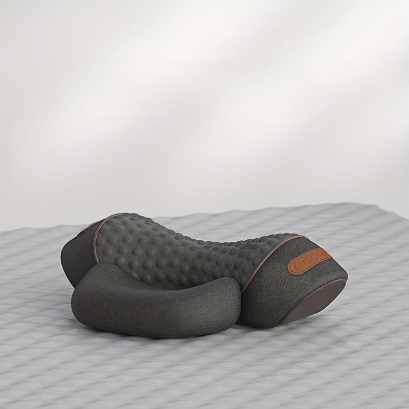 1pc Ergonomic Memory Foam Humpback Pillow - Black & Brown, Neck & Shoulder Support, Contoured Pillow for Sleeping And Relaxation, Comfortable Rest Pillow, Ergonomic Design, Soft Texture