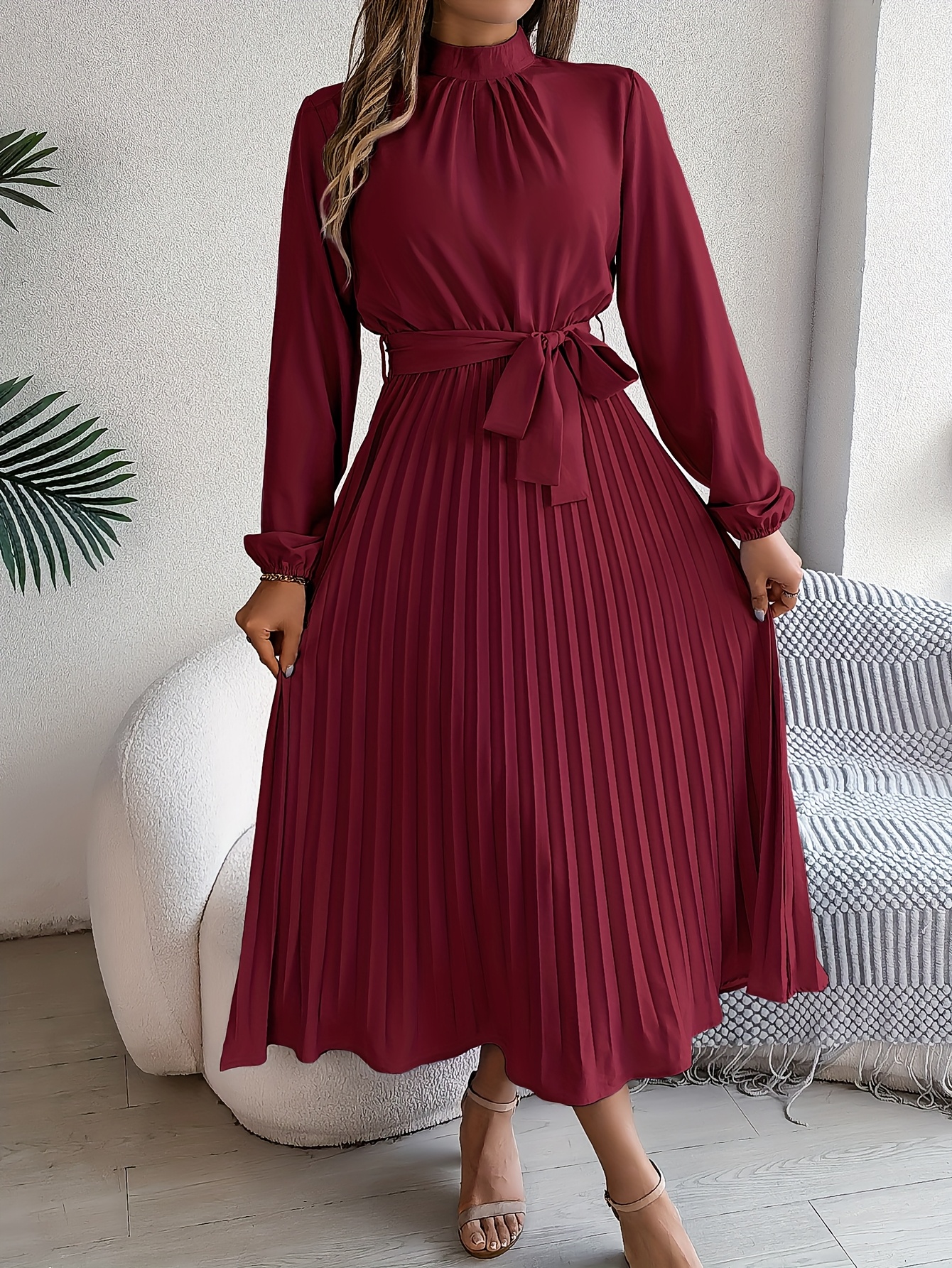 mid length dresses long sleeve Designer Black Dress Midi Dress | Cowl Neckline Dress