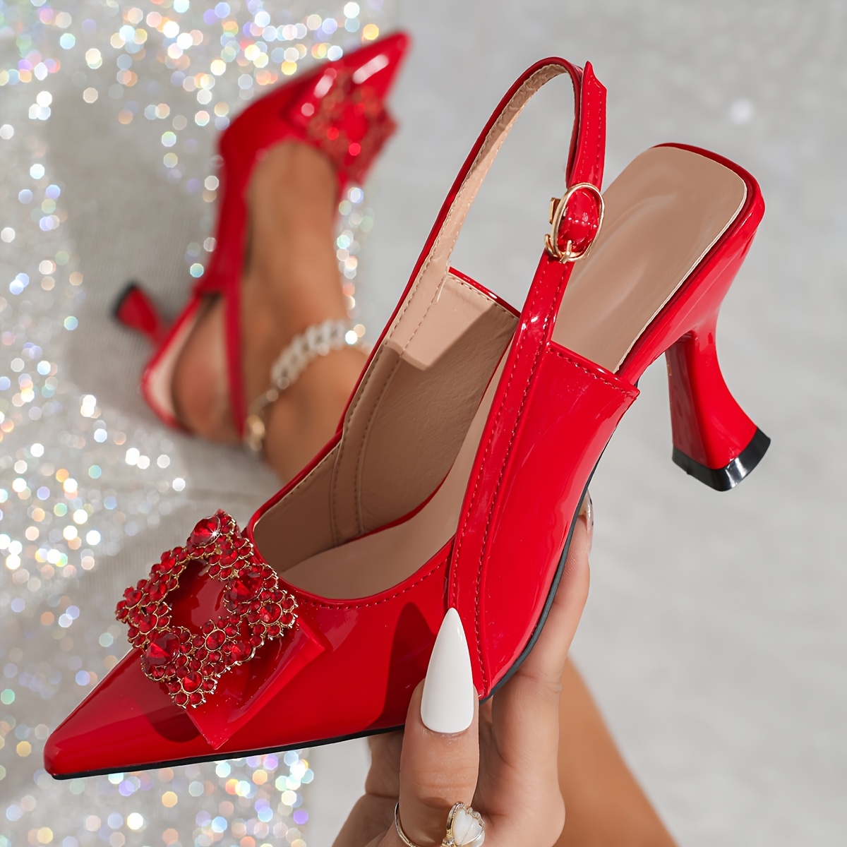 Charol Zapatos De Tacon Alto Rojos Zapatillas Tacones Altos Rojos