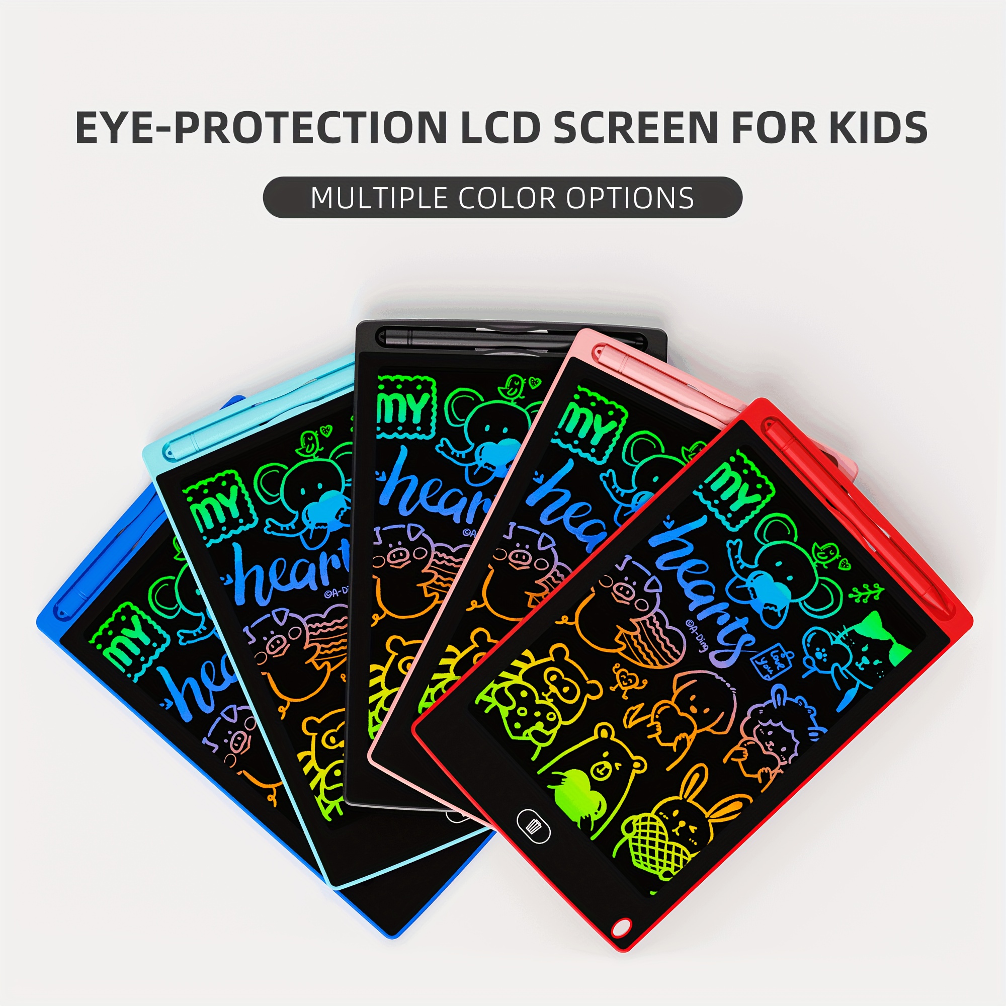 20pcs Erasable LCD Doodle Boards for Kids - 8.5 Inch Reusable Writing & Drawing Boards with Stylus, 5 Colors (Sky Blue, Pink, Red, Blue, Black) | Battery-Powered Educational Toys for Parties, Birthdays, Theme Activities