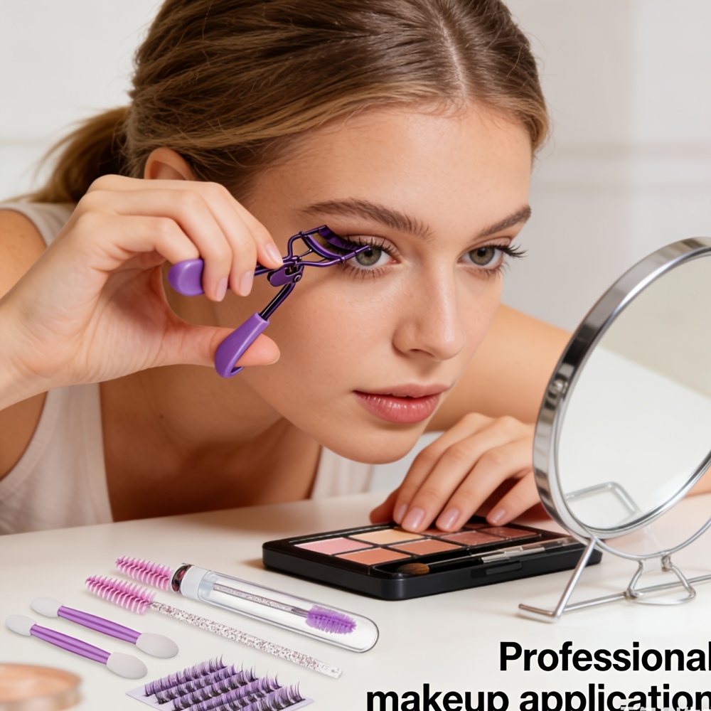 2-in-1 Eyelash Curler Set with Eyebrow Brush & Lash Comb