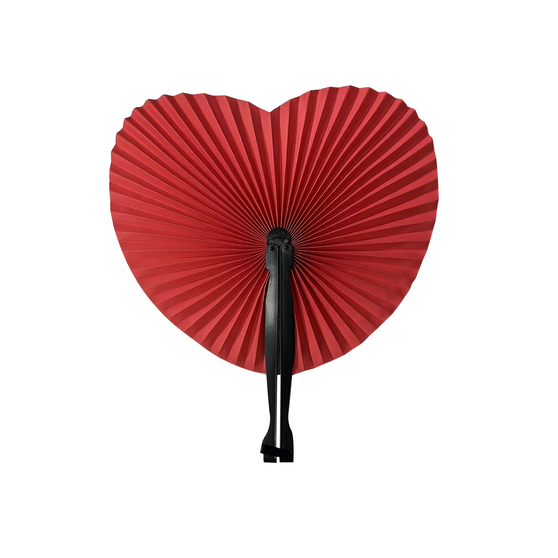 TEMU 12pcs Black Handle - Hand Fan Minimalist Accordion-style Foldable Women's Folding Fan Wedding Party Gift Pack Paper Fan Party Gift Pack