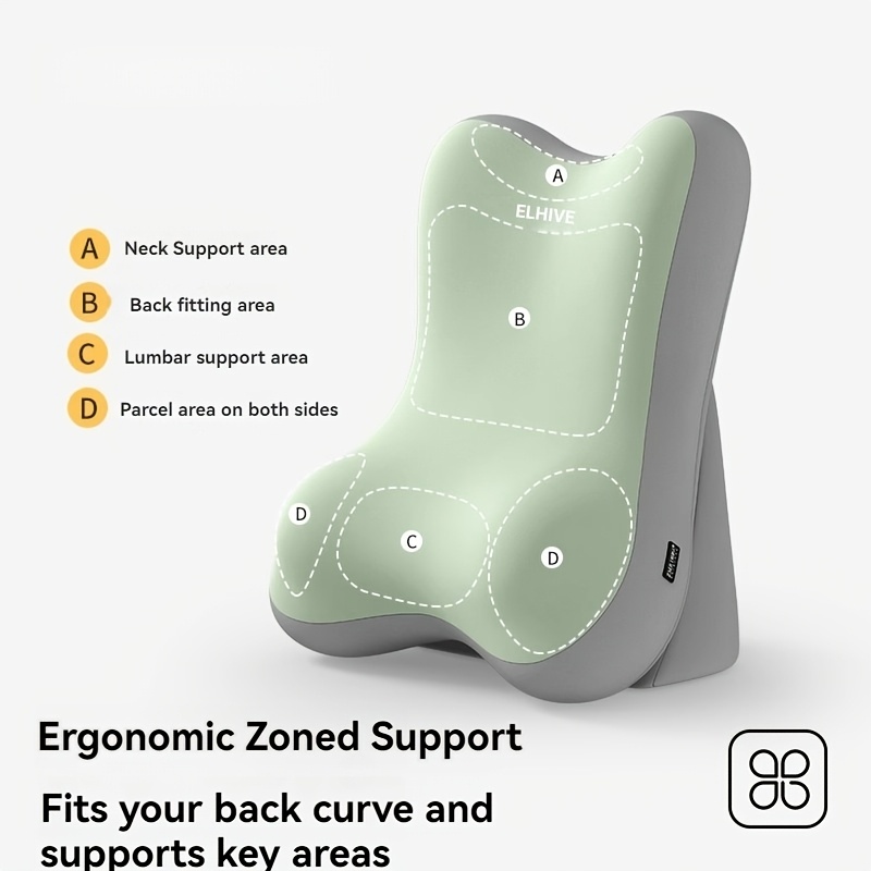 ELHIVE Adjustable Backrest Pillow for Bed - Ergonomic Memory Foam Bed Cushion with Leg Elevation Wedge & Leaning Support, Suitable for Back, Reading, - Grade Bed Wedge Pillow