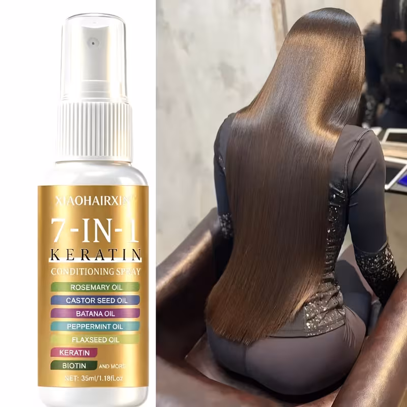 7 in 1 keratin wash free of deep and shiny hair and heat insulation protection modeling high temperature Product details 5