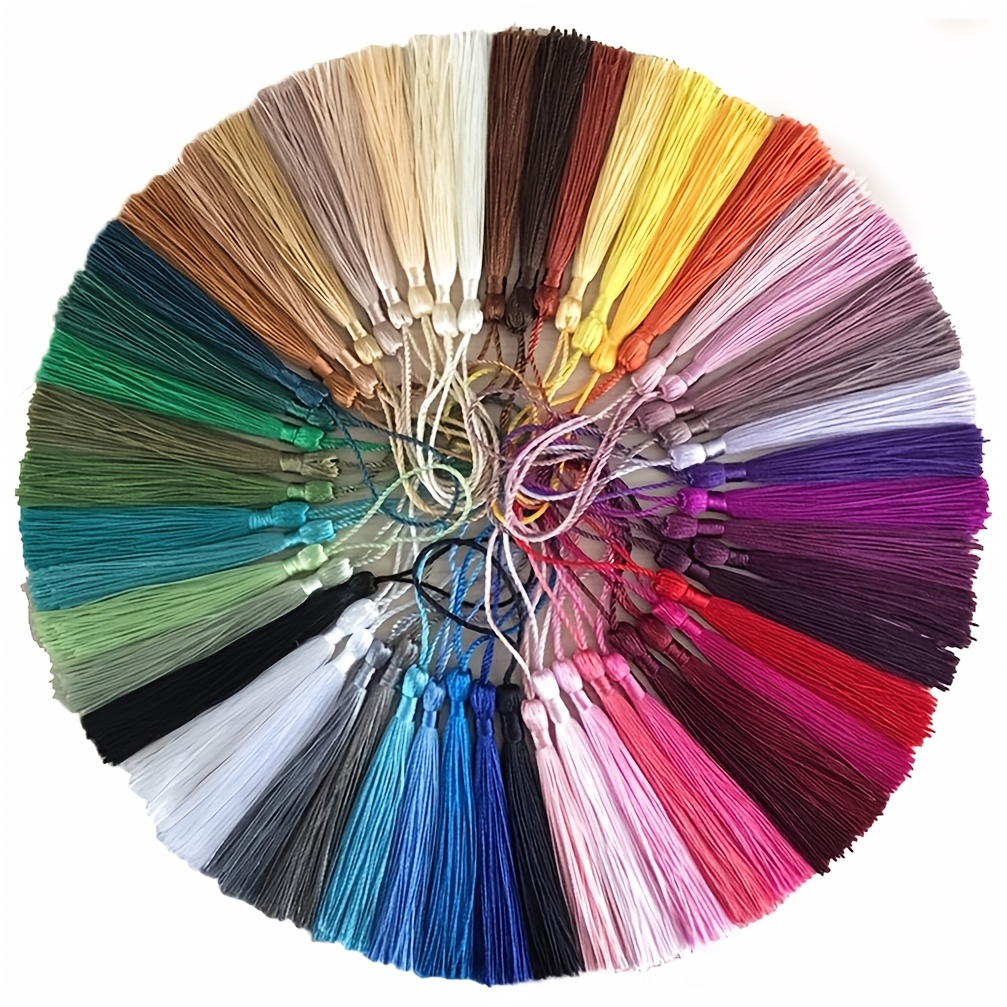 TEMU 120pcs Bulk Bookmark Tassels, Soft Silky Tassels With Loops, 20 Colors For Bookmarks, Diy Crafts & Keychain Making, Tassel Set