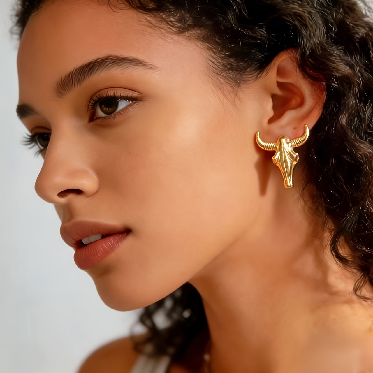 TEMU Une paire de boucles d'oreilles gothiques élégantes de tête de | de avec tige en fer, parfaites pour un et les fêtes la Saint-Valentin et la
