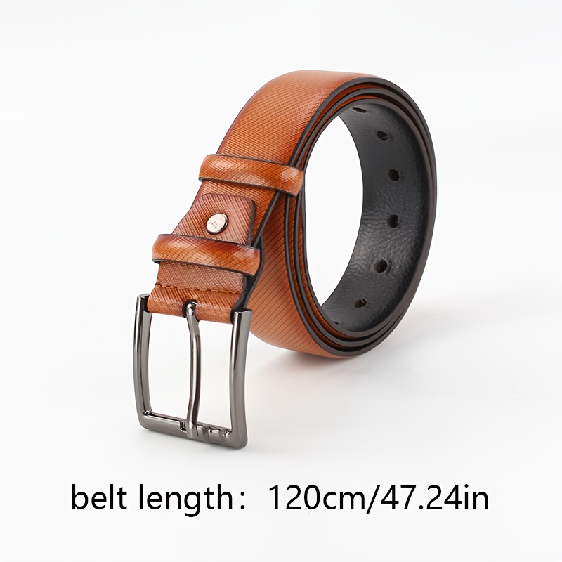 Faux Leather Men's Belt with Square Buckle - Perfect for Easter