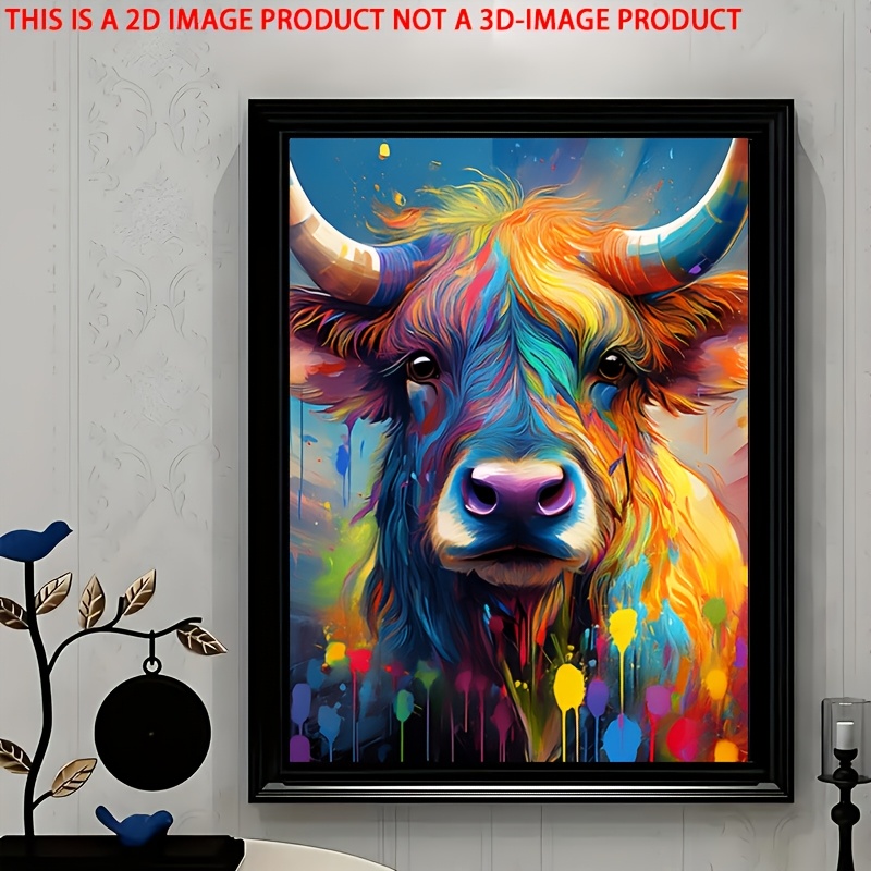 Bull Diamond Painting Kit For Adults – 5D DIY Funny Cow Art For Home Decor (11.8x15.8 Inch)