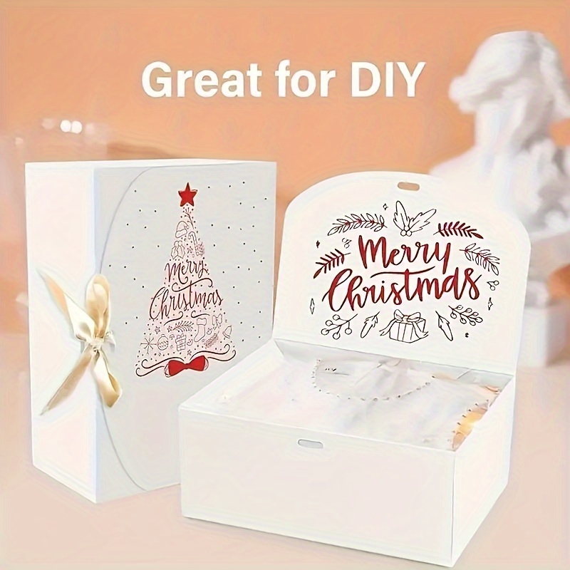 

5/3/1pcs Large White Siamese Gift Boxes With Ribbons, Elegant Gift Packaging Boxes, Holiday Gift Storage, Birthday Party Supplies, Wedding Gift Candy Boxes, Holiday Accessories
