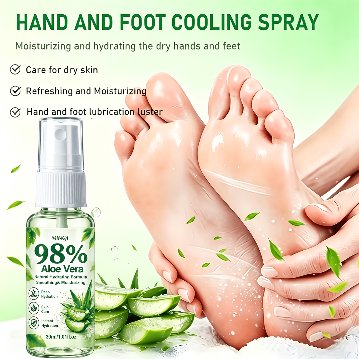 Fast-Absorbing 98% Aloe Vera Hand and Foot Moisturizing Spray