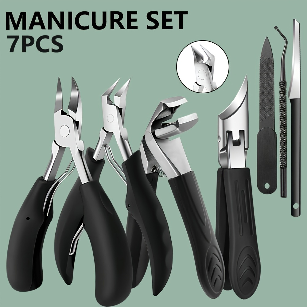 High-End Professional Stainless Steel Multi-Functional Manicure Tool Set | Cuticle Nipper/ Diagonal Pliers/ Nail Care Tool Kit | All-in-One Set for Household Nail And Foot Trimming & Grooming