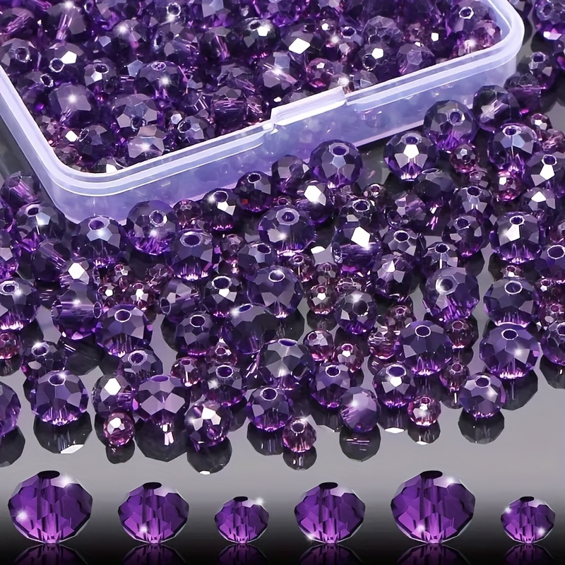 

115/85/64pcs 4/6/8mm Violet Artificial Crystal Beads, Spacer Beads For Diy Bracelets, Necklaces, Jewelry Making Accessories, Craft Supplies