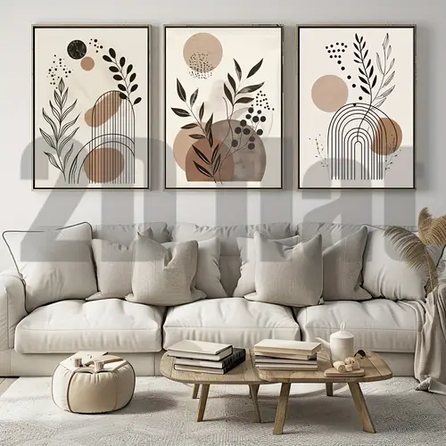 3pcs bohemian plant painting frameless high quality canvas print wall art simple wall decoration painting painting modern minimalist bedroom office decoration