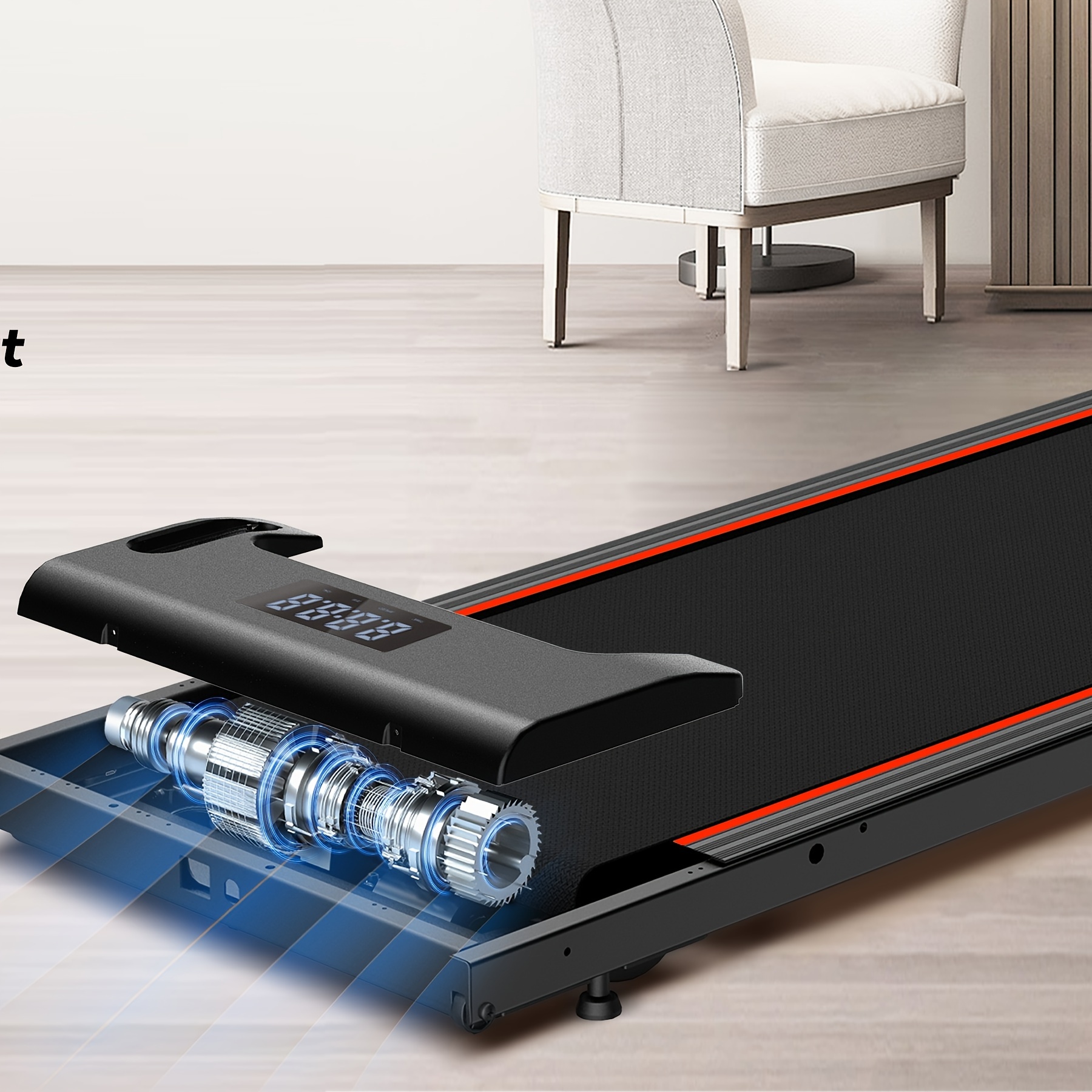 Walking Pad, Quiet Under Desk Treadmill, Portable Walking Pad Treadmill, 2.5 HP Brushless Motorized Treadmill, Walking Jogging Machine for Home&Office