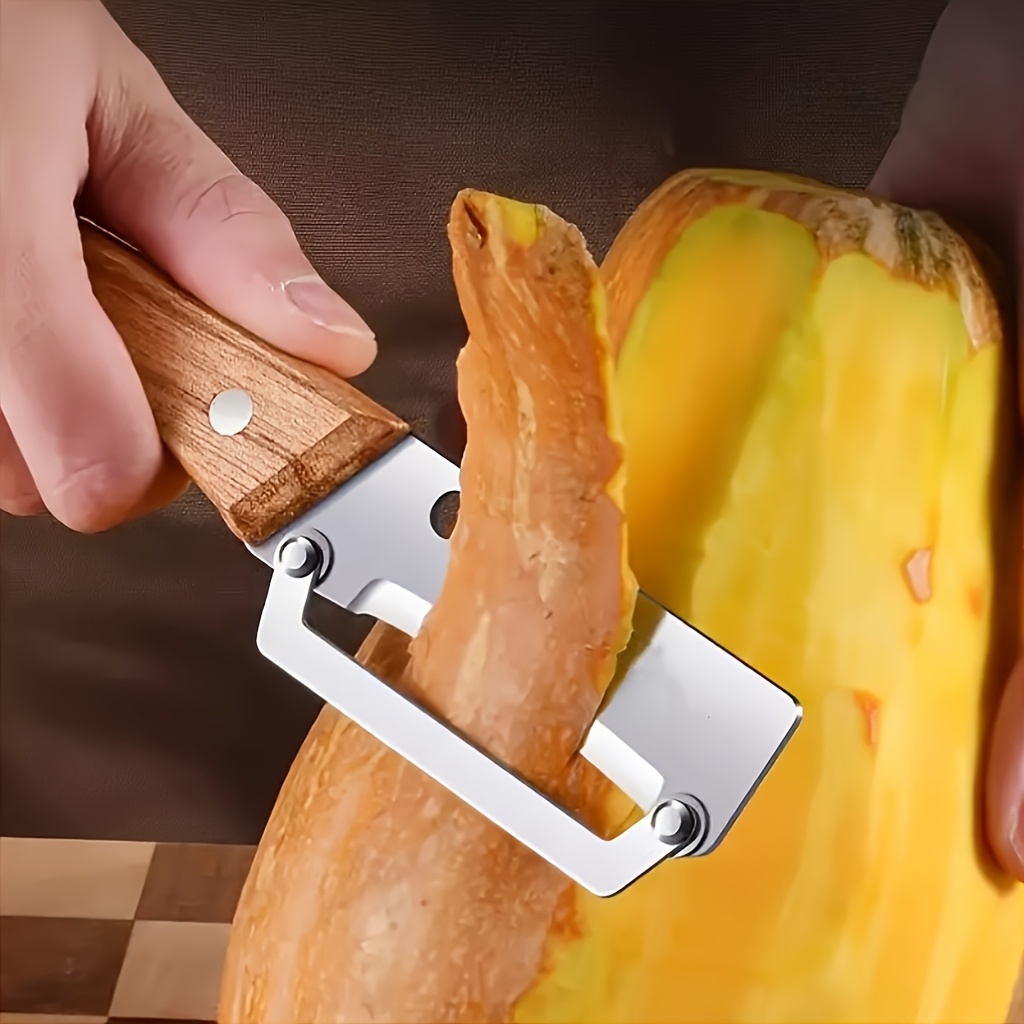 the 1pc new multi functional solid wood handle stainless steel sharp peeler is an essential kitchen tool for   and quickly peeling fruits and vegetables Product details 2
