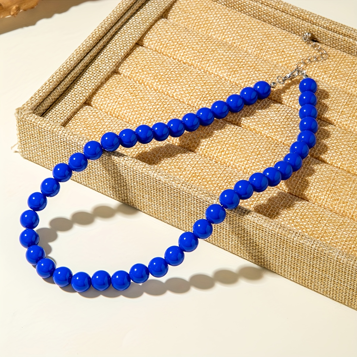 TEMU 1 pz, Stile e di tendenza, Catena con perline colorate in acrilico da 1 cm, Collana da donna casual per le vacanze, Adatta per feste e riunioni