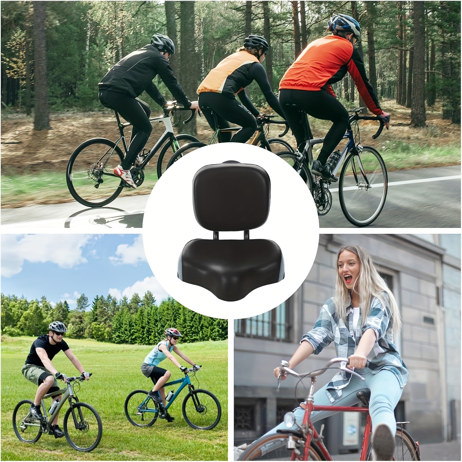 

1pc Adjustable Bike With Backrest, Iron Construction, Non-slip Wide Cushion, For Bicycles, , E-bikes, Ideal For Valentine's, Easter, Women's, Day,