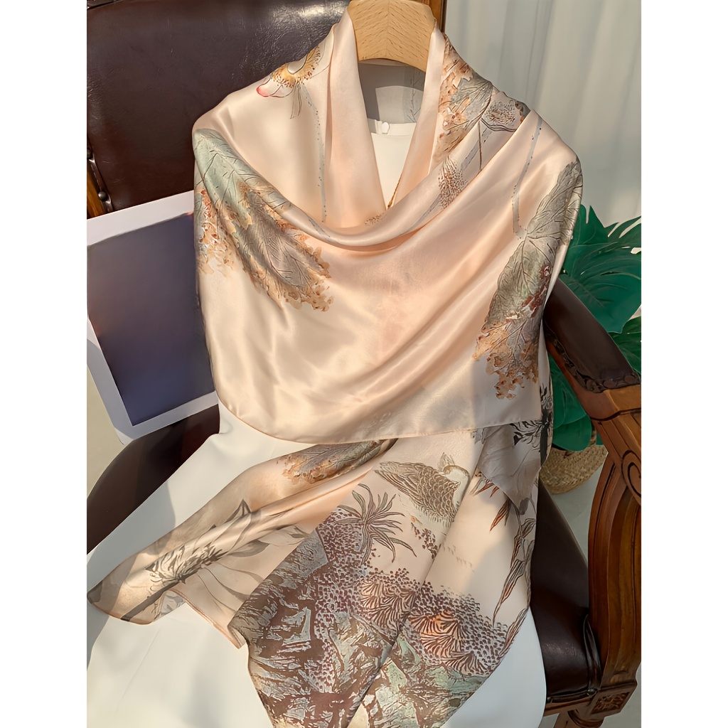 New Four Seasons Silk Scarf, Mulberry Silk Shawl for Women, Women's Day Gift for Mom, Gift for Elders, Mother's Day, 100% Silk, Mulberry Silk Satin, Size: 53×170cm Long Scarf