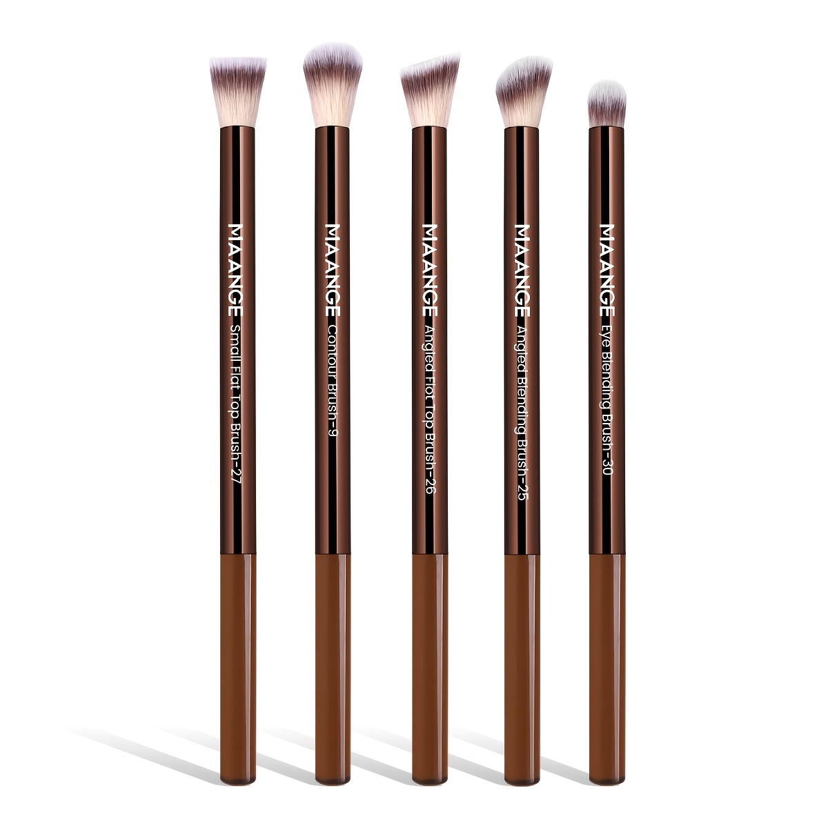 TEMU Maange 5pcs Eye Detail Makeup Brushes, Eyeshadow Brush Dyeing Brush, Eyebrow Brush Eyeliner Brush Nose Contour Smudge Beauty, Soft Synthetic