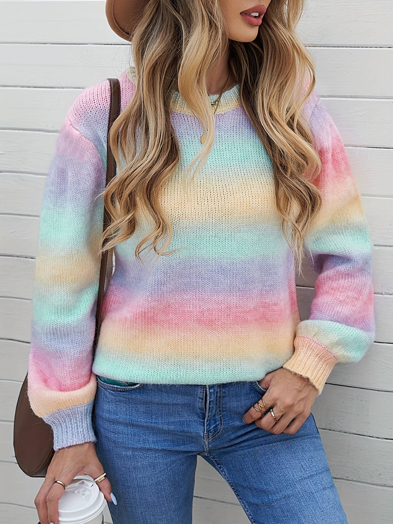 Women'S Sexy Hollow-Out Knit Pullover Sweater, Long Sleeve Crew Neck, Skinny Fit, Acrylic Blend (Polyester 28%, Polyamide 22%, Viscose 28%), High Stretch Fabric, Solid Color, Spring/Fall Fashion Top