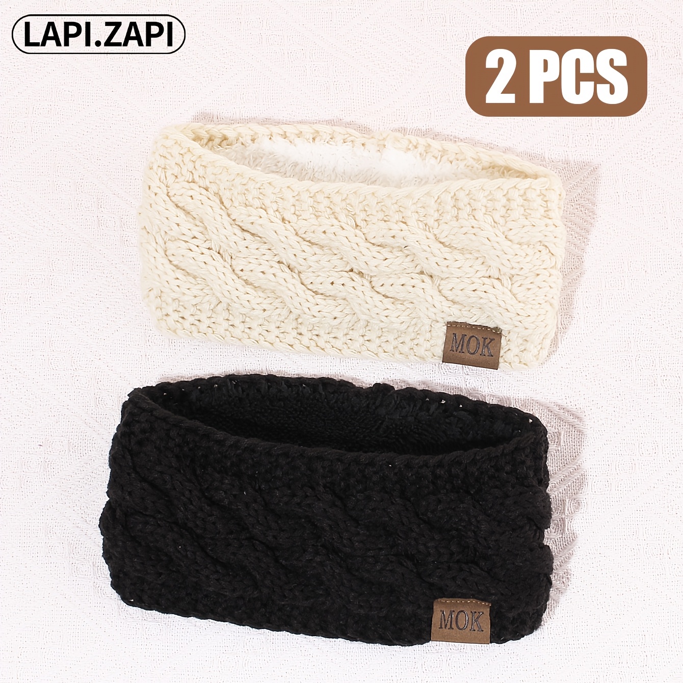 TEMU 2-pack Women's Autumn And Winter Thickened Headband With Logo, Cold Weather Outdoor Sports Warm Headband Ear Warmers