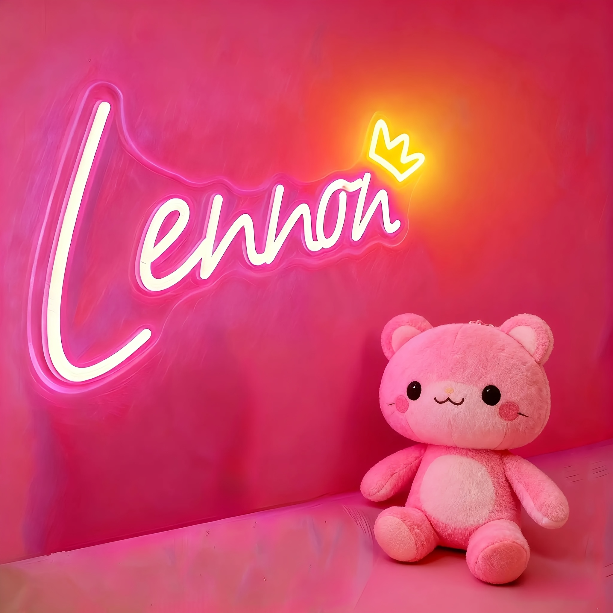 TEMU [custom Text] Customizable Personalized Led Neon Sign Light For Bedroom, Living Room, Party, Wedding, Birthday Decoration - Dimmable Usb-powered