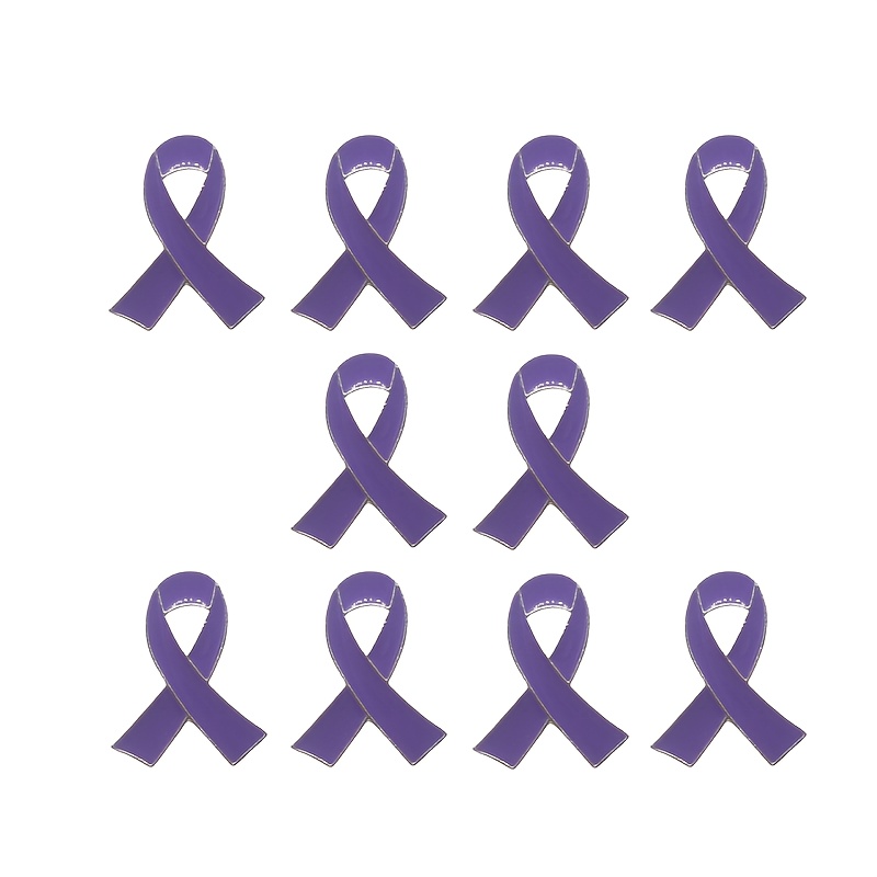 TEMU 10-pack Lapel Pins, Simple Alloy Design, , Domestic Violence, 's, Pancreatic Awareness, Charity Event Supplies For Women And Men