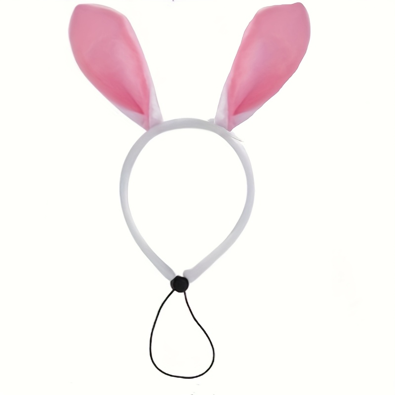 TEMU 1pc Easter Bunny Ears Headband - Pink Cartoon Rabbit Costume Accessory For , Fun Dress-up, Adjustable & , Dog Costume Accessories