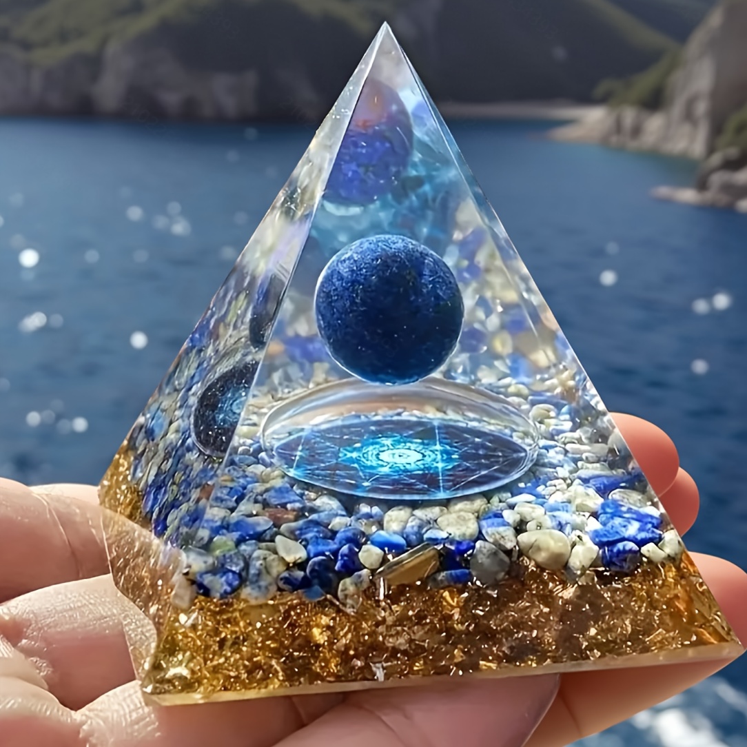 1pc   pyramid desktop home decoration lapis stone pyramid perfect gift for christmas valentines day new year   festivals details 8