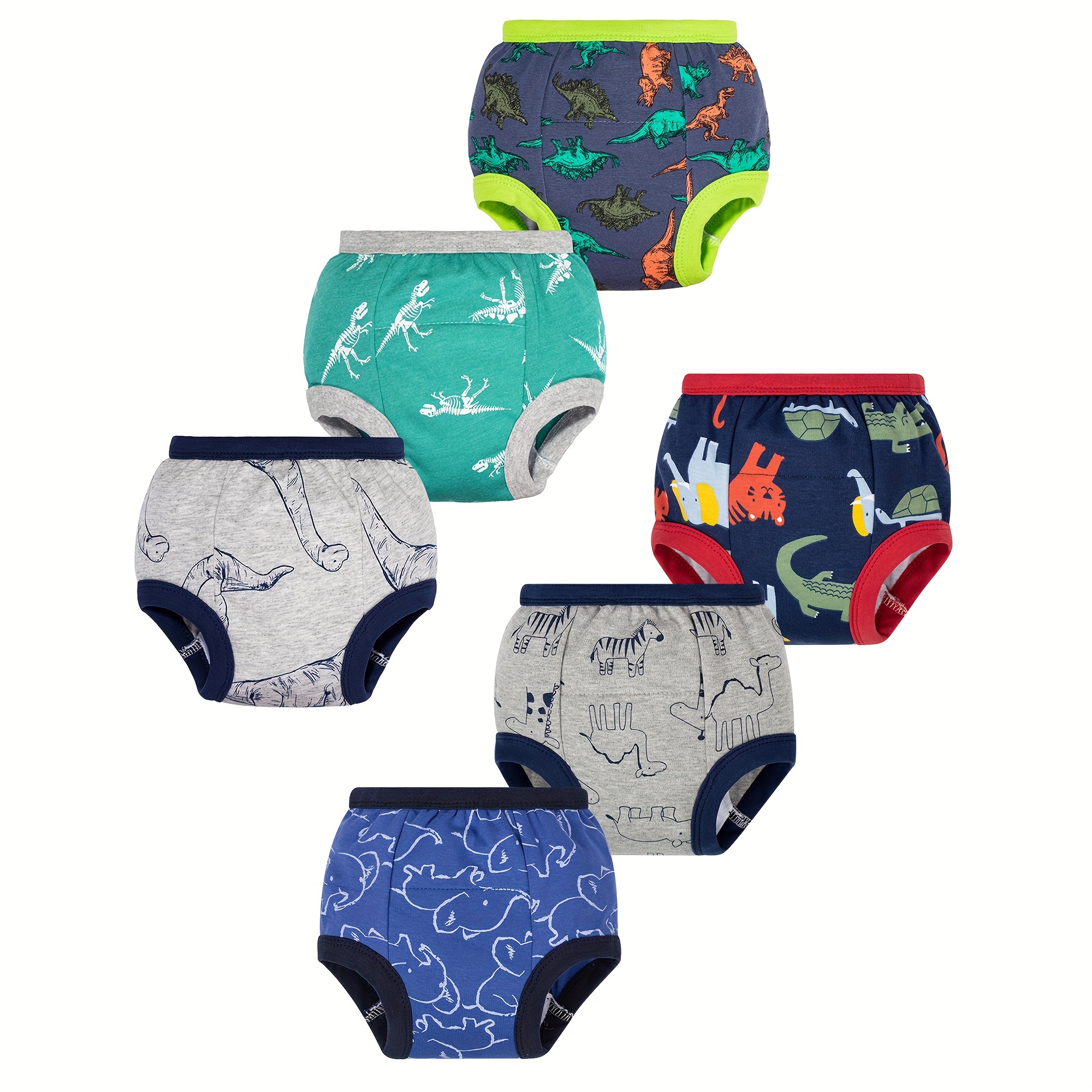 TEMU 6-pack Toddler Potty Training Pants, 100% Cotton Soft And Absorbent Training Underwear For Boys, Ages 12 Months To 5 Years