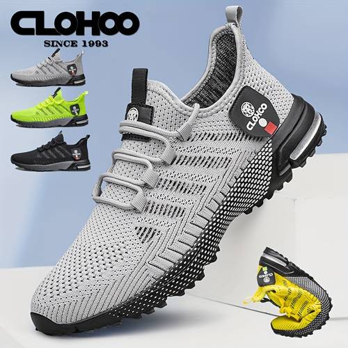modieuze gebreide hardloopschoenen voor heren: lichtgewicht ademende wegsneakers voor buiten joggen, wandelen en dagelijks reizen