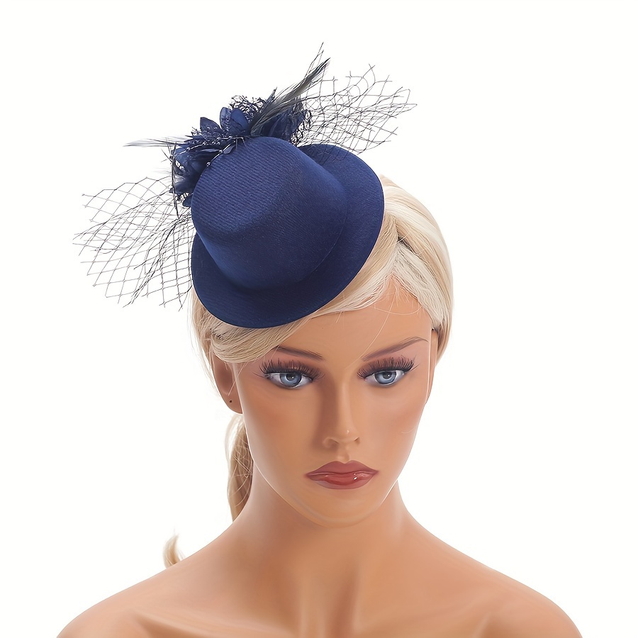 bridal netting fascinator headpiece horse racing festival  display picture 1