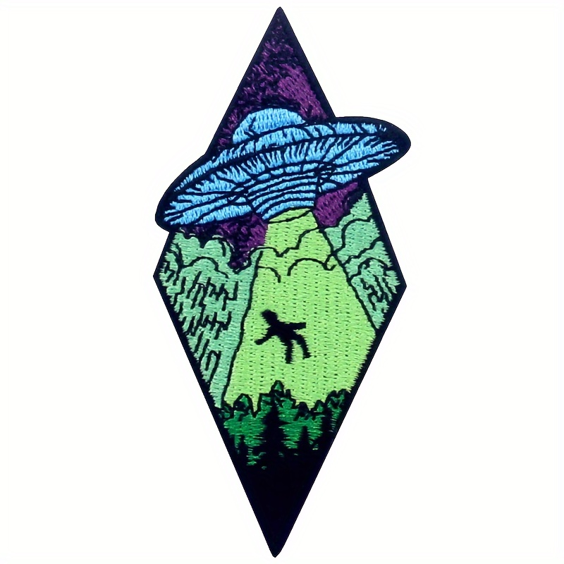 

1pc Beam Me Up X-file Ufo Alien Patch For Men, Iron On Sew On Badge Fpr Shoes Caps Case Bag