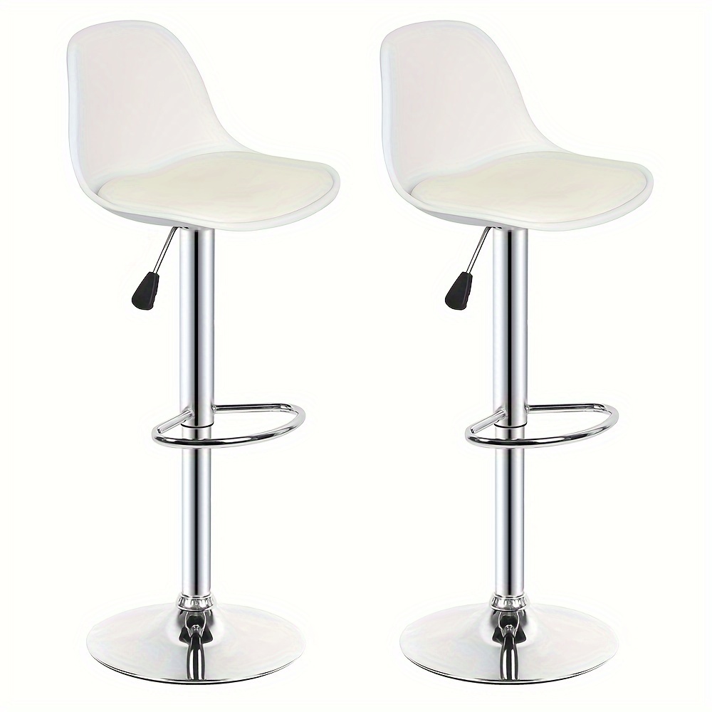 TEMU Set Of 2 Bar Stools With Backrest And Footrest, Height Adjustable, , Kitchen Bar Stools, Sturdy And , Kitchen Stools For Counter, Counter Height