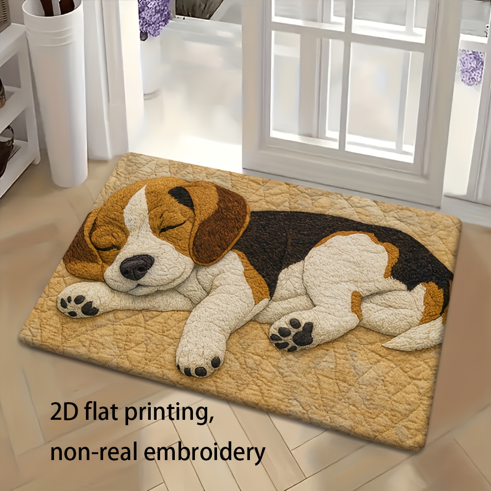 TEMU 2d Flat Printing, Non-real Embroidery, 1pc Fun Door Mat With Design | Imitation Embroidery Style, And Exquisite Details. Pattern Printed Mat,